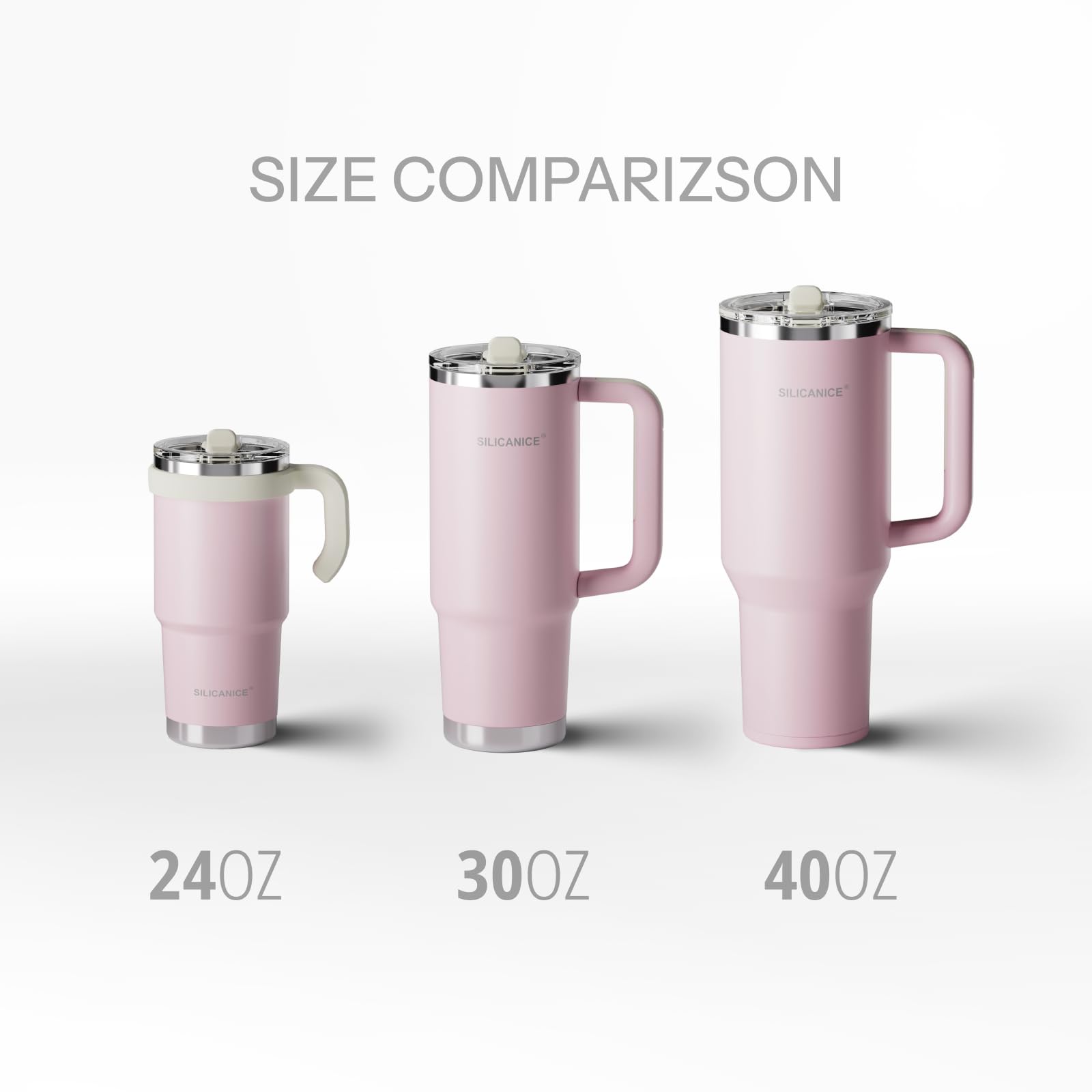 SILICANICE 42 Oz Insulated Tumbler with Detachable Flip Straw Lid